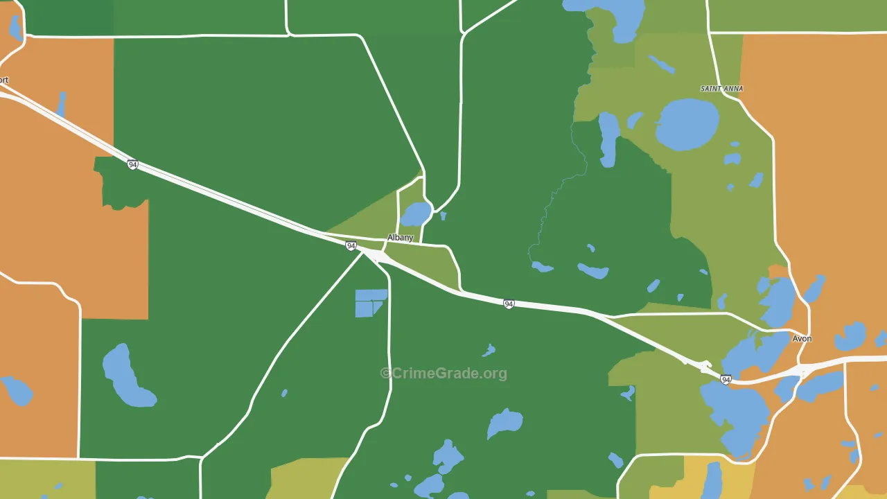 Albany, MN Map of Assault Rates