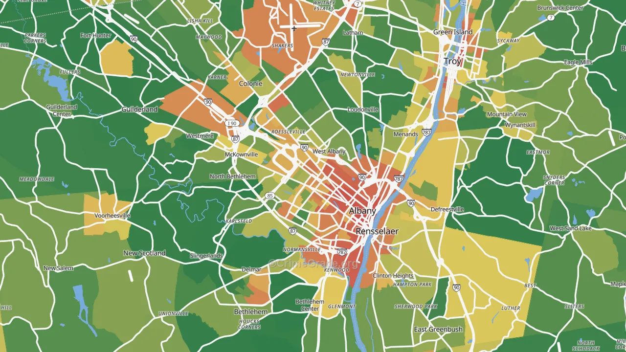 Albany, NY Map of Assault Rates