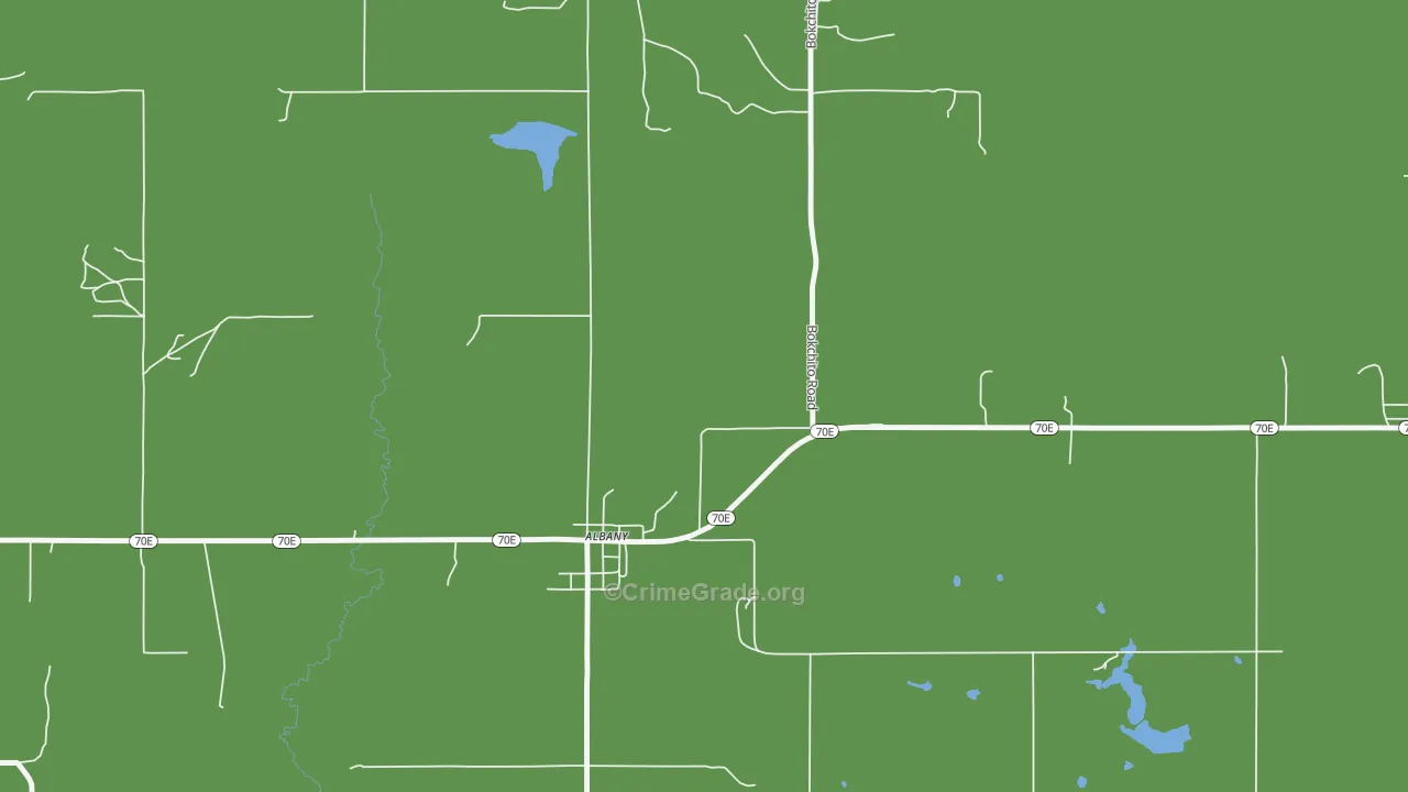 Albany, OK Map of Assault Rates