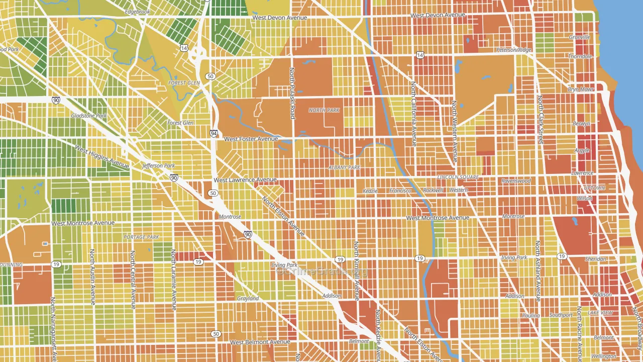 Albany Park, Chicago, IL Map of Assault Rates