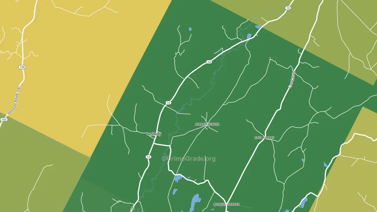 Albany, VT Map of Assault Rates
