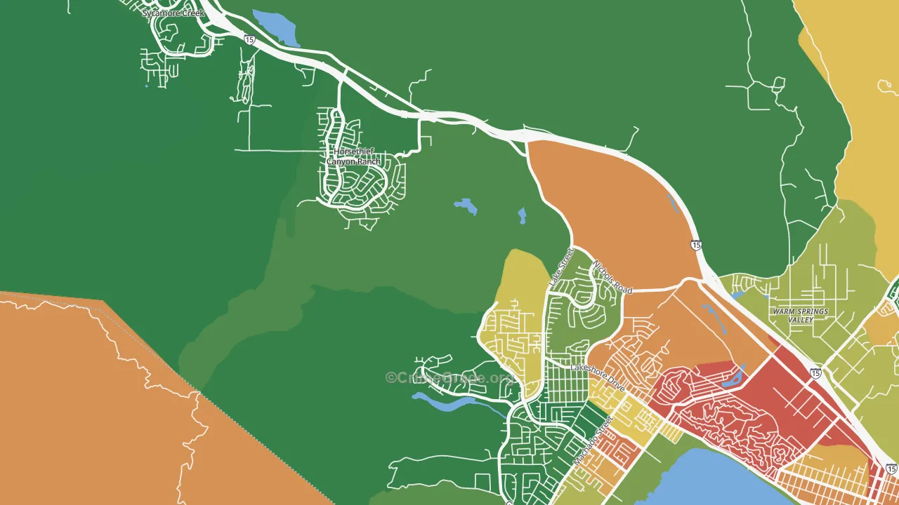 Alberhill, CA Map of Assault Rates