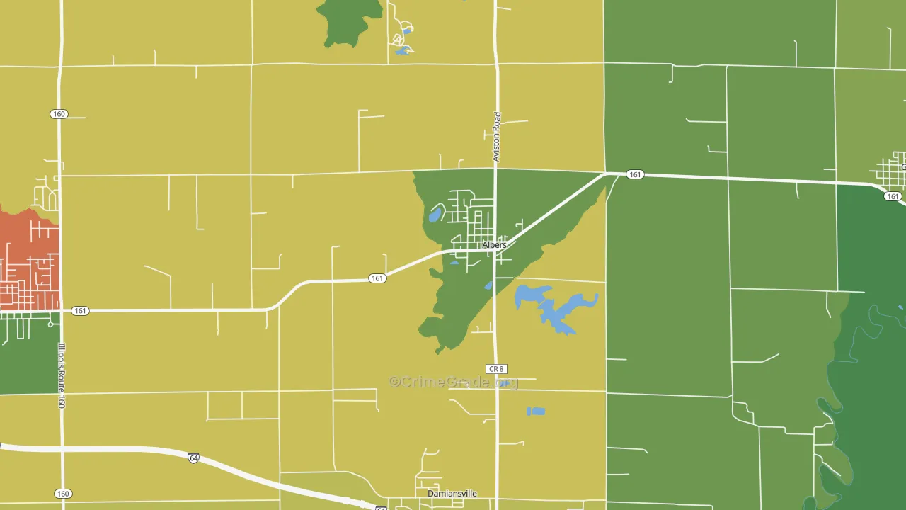 Albers, IL Map of Assault Rates
