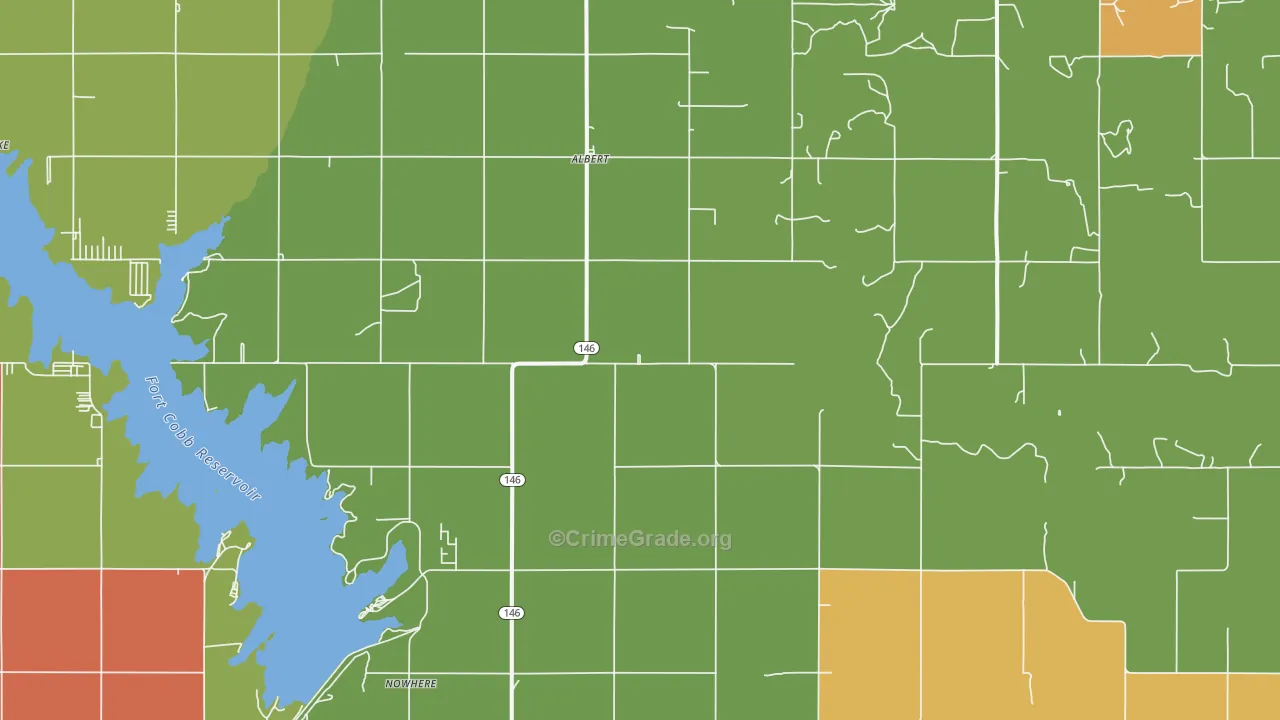 Albert, OK Map of Assault Rates
