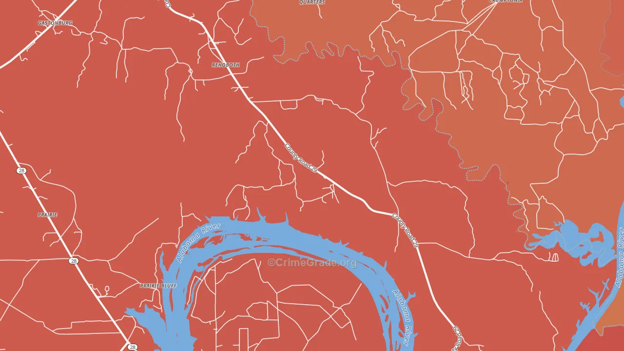 Alberta, AL Map of Assault Rates