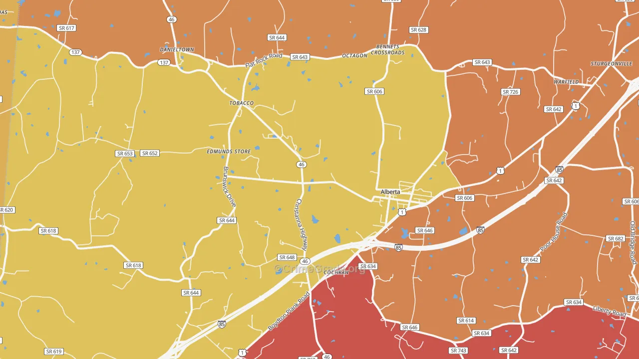 Alberta, VA Map of Assault Rates