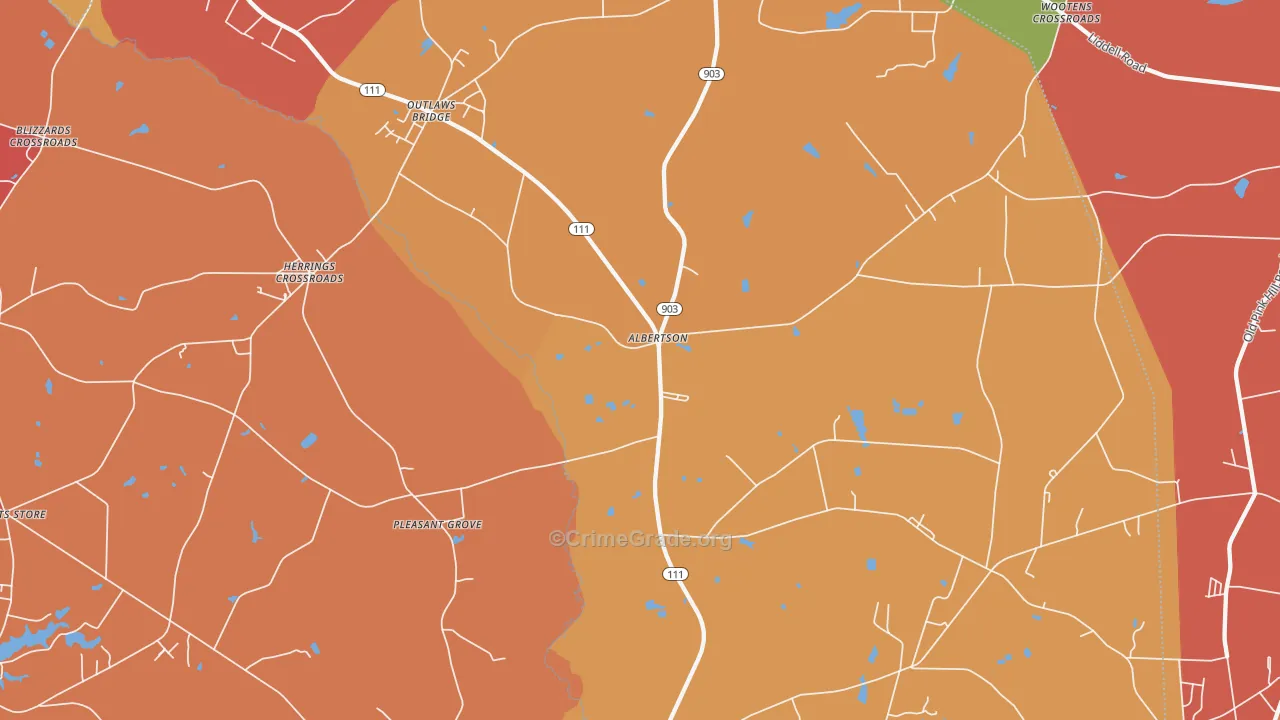 Albertson, NC Map of Assault Rates