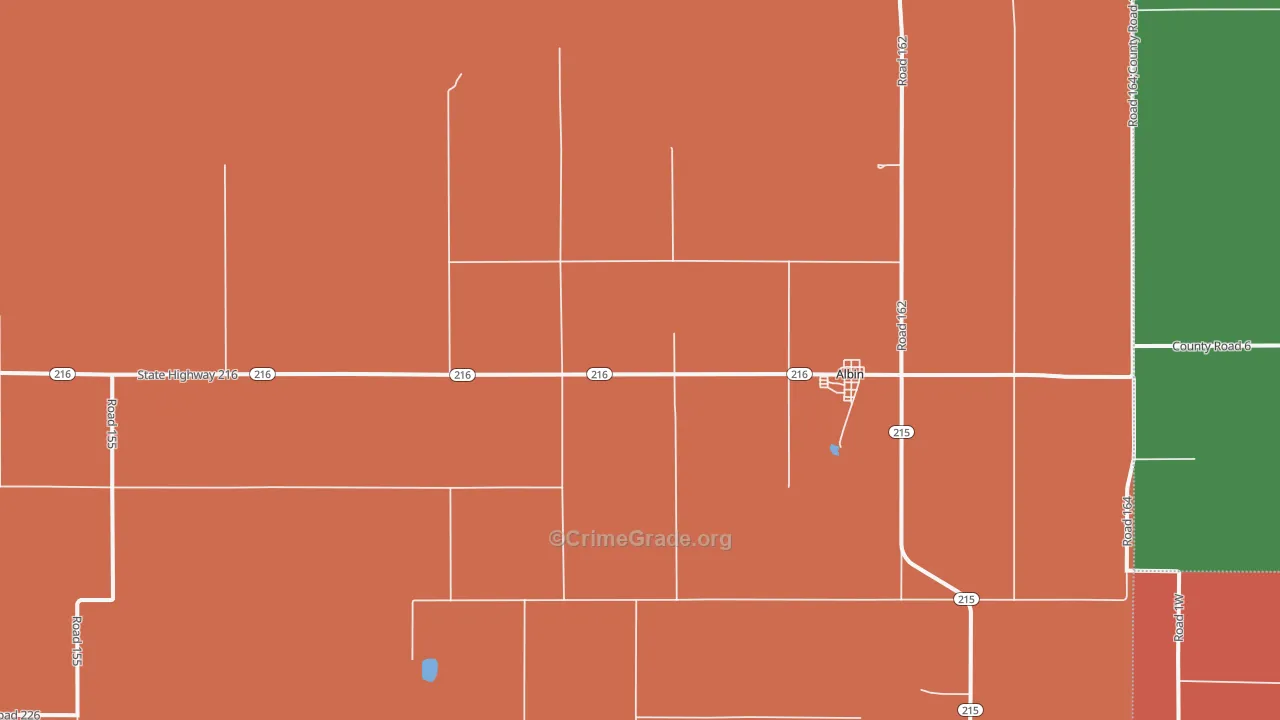 Albin, WY Map of Assault Rates