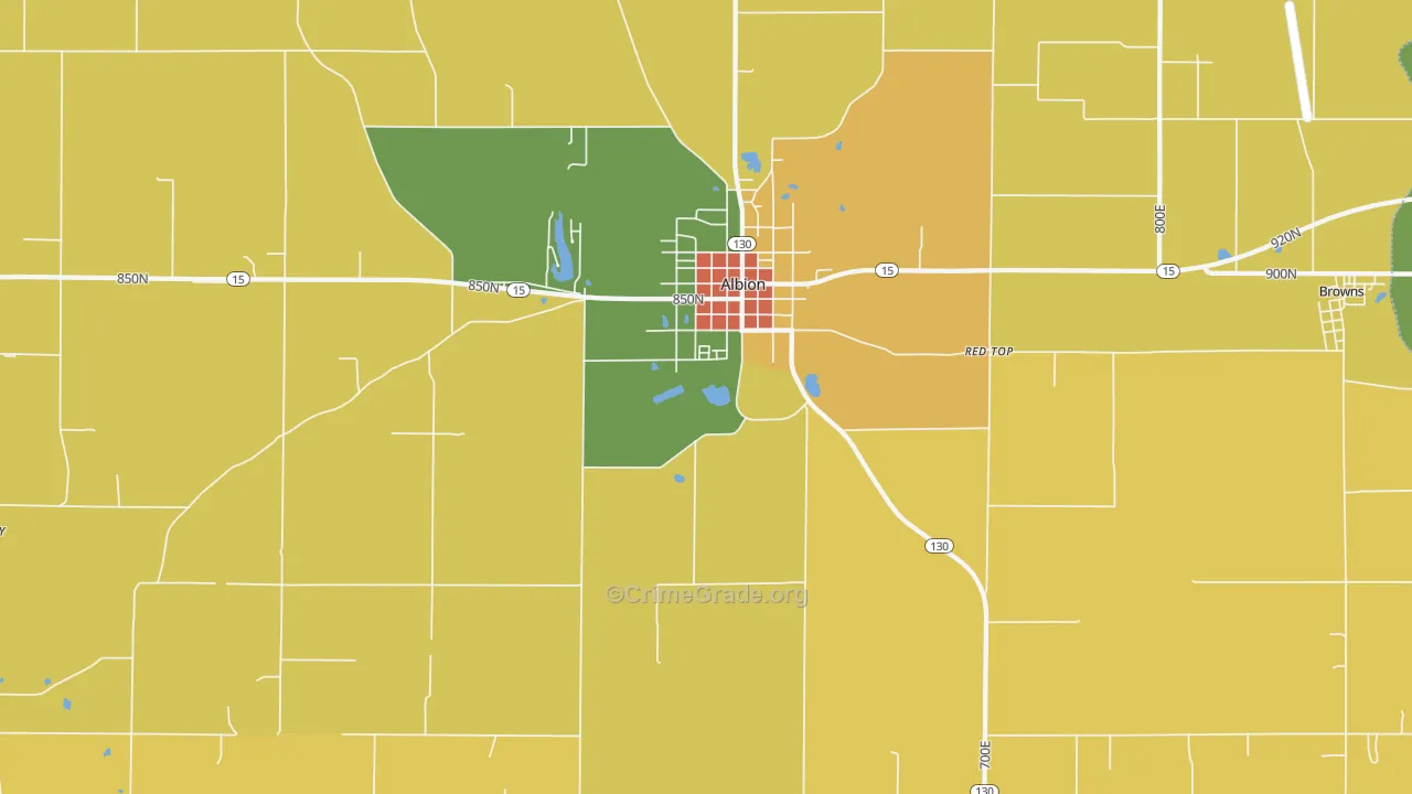 Albion, IL Map of Assault Rates