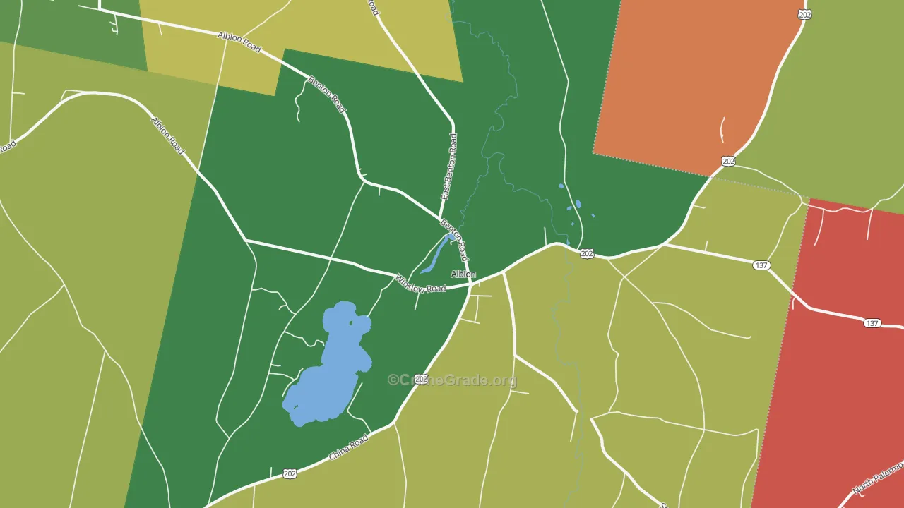 Albion, ME Map of Assault Rates