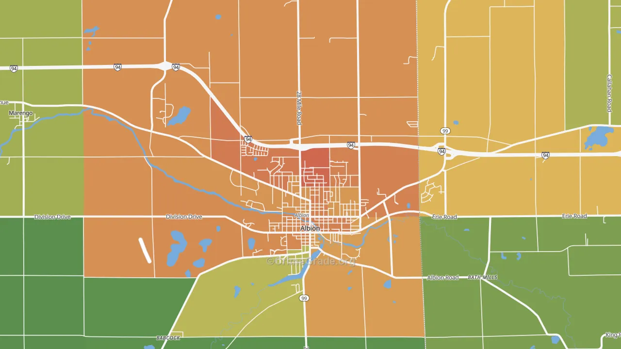 Albion, MI Map of Assault Rates
