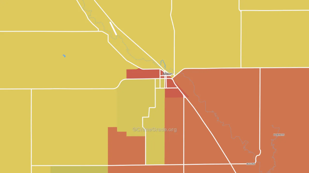 Albion, NE Map of Assault Rates