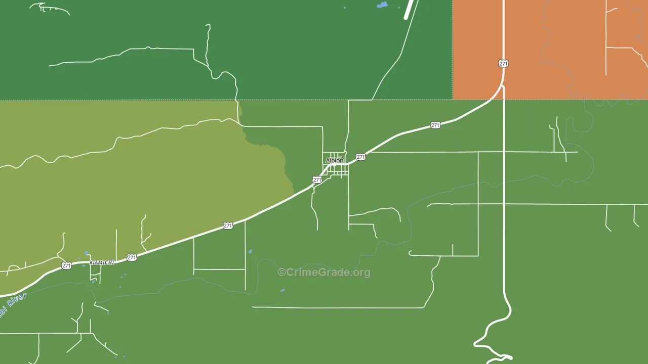 Albion, OK Map of Assault Rates