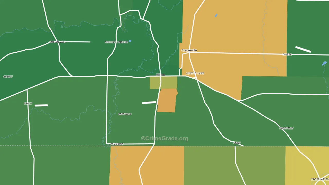 Albion, PA Map of Assault Rates