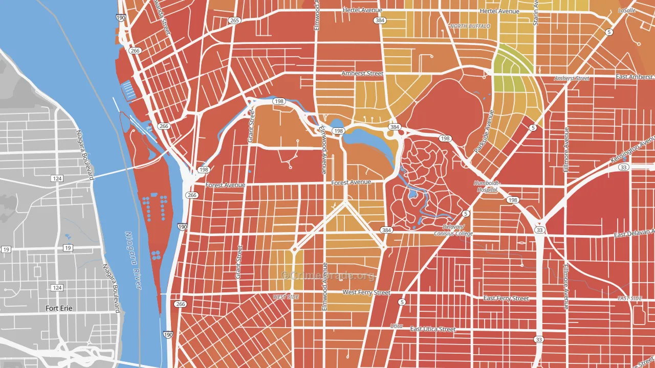 Albright, Buffalo, NY Map of Assault Rates