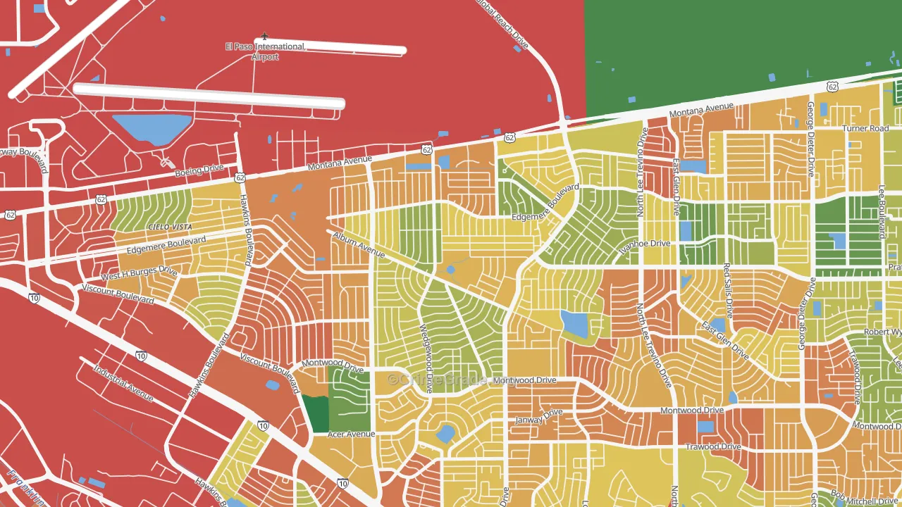Album Park, El Paso, TX Map of Assault Rates