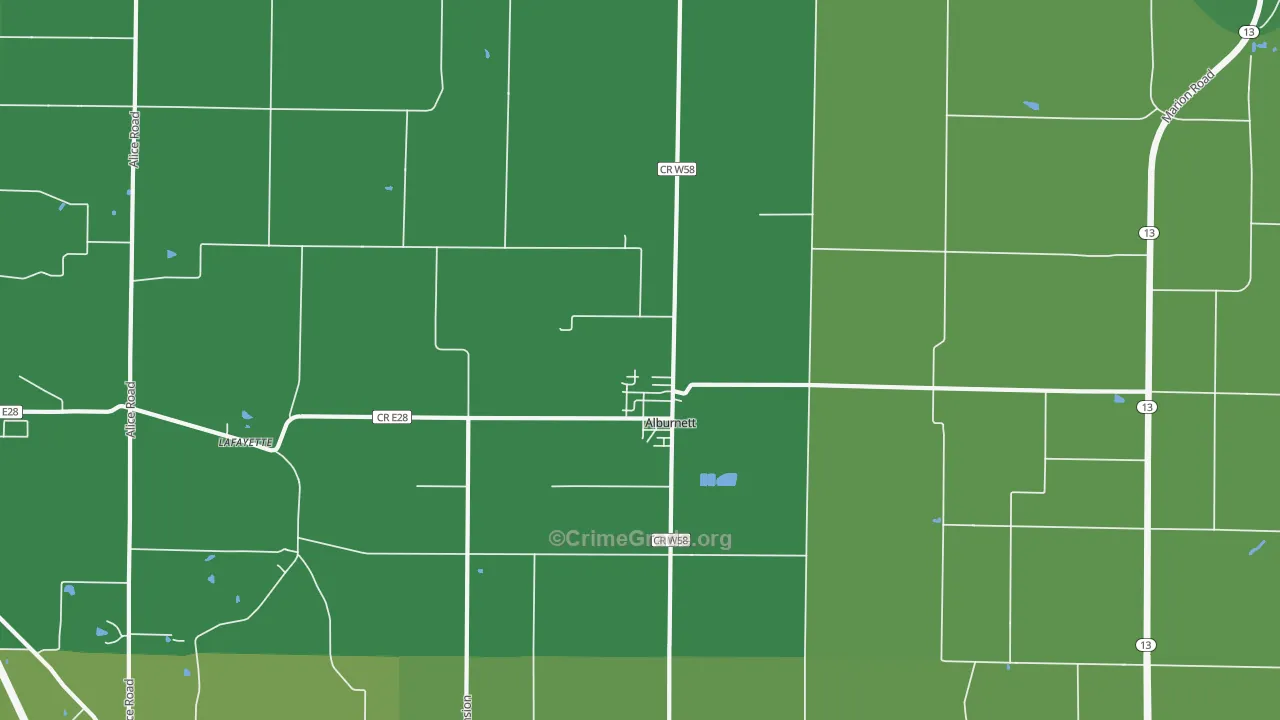 Alburnett, IA Map of Assault Rates