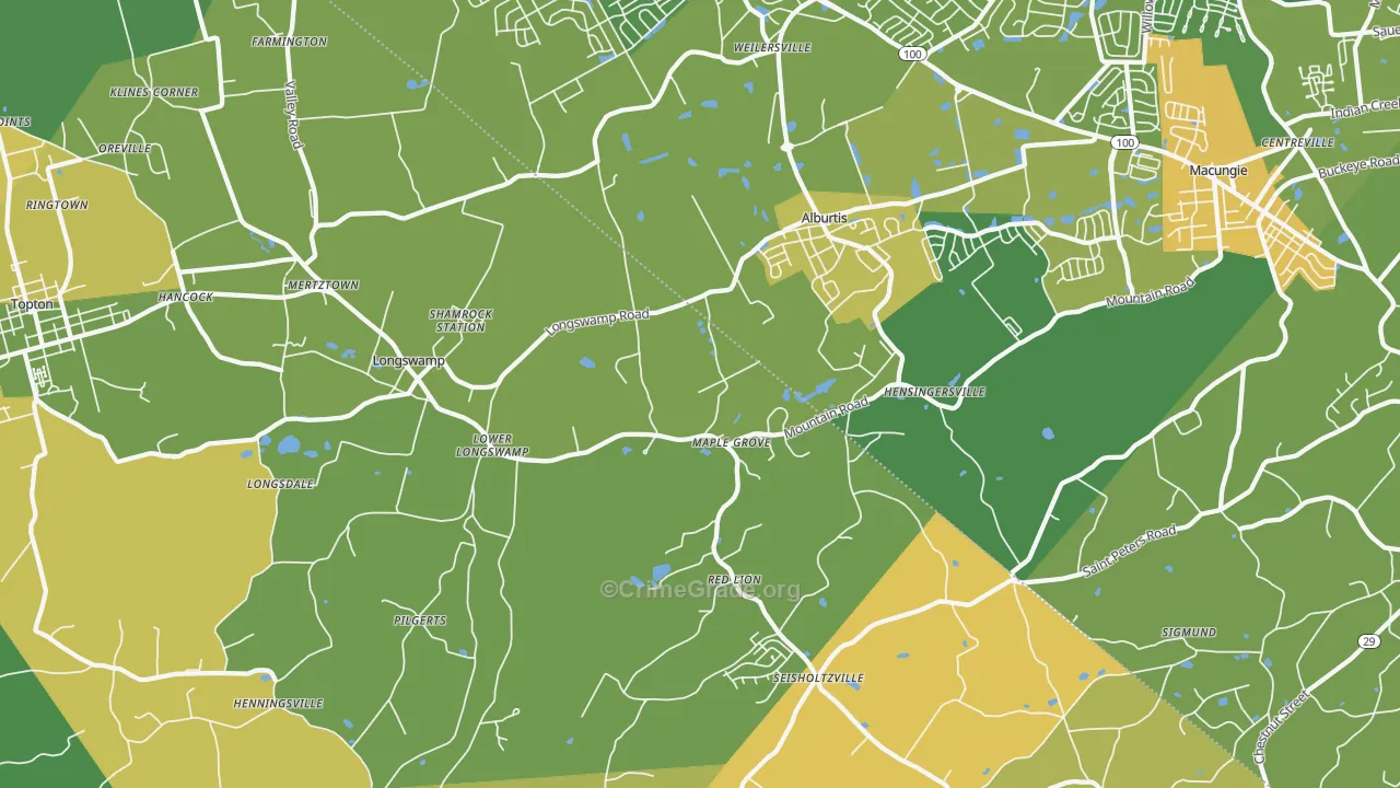 Alburtis, PA Map of Assault Rates