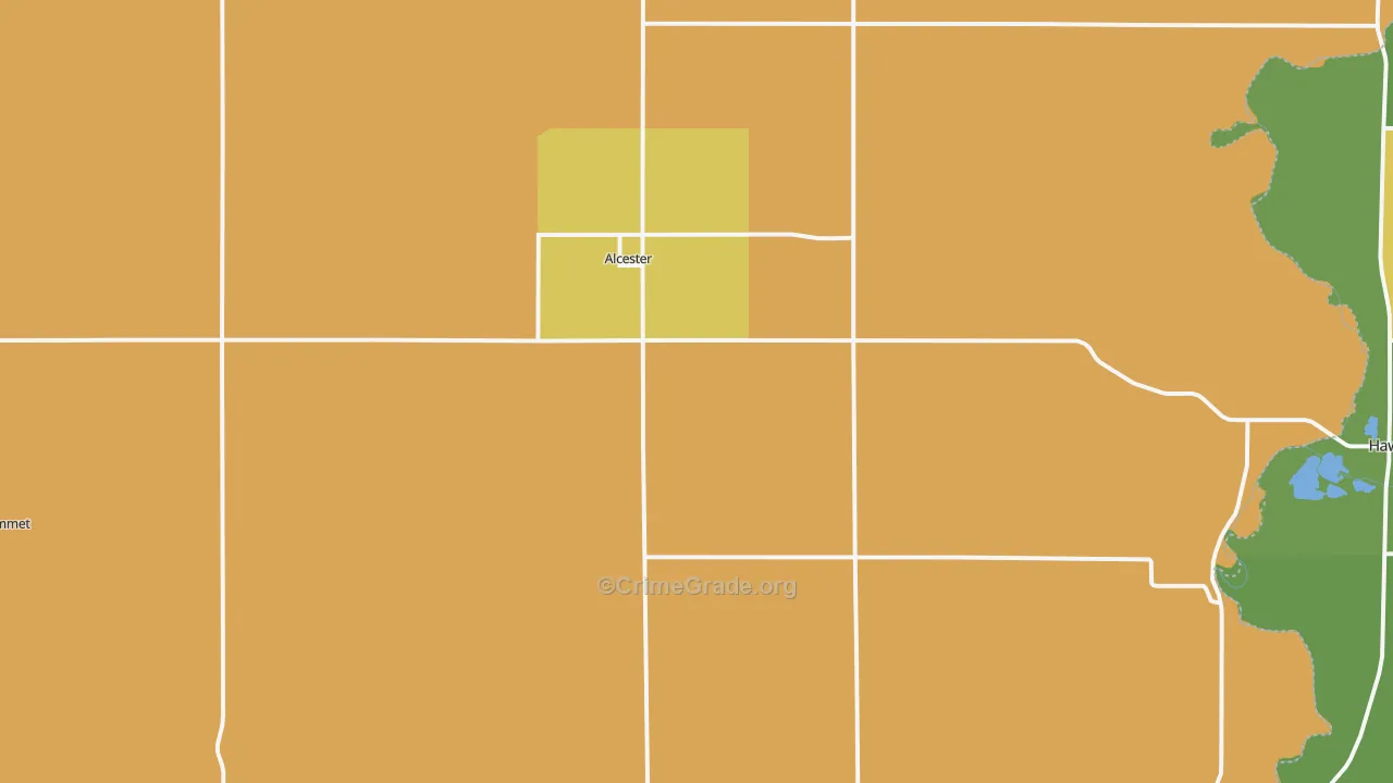 Alcester, SD Map of Assault Rates