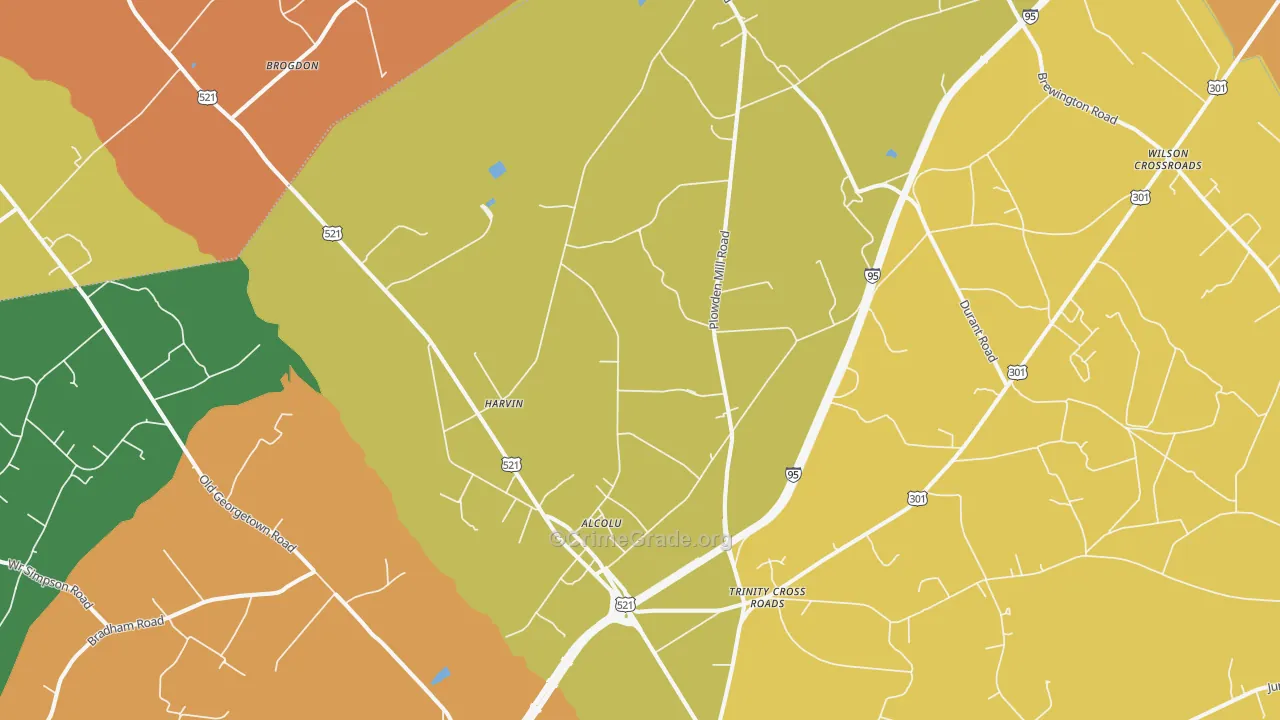 Alcolu, SC Map of Assault Rates