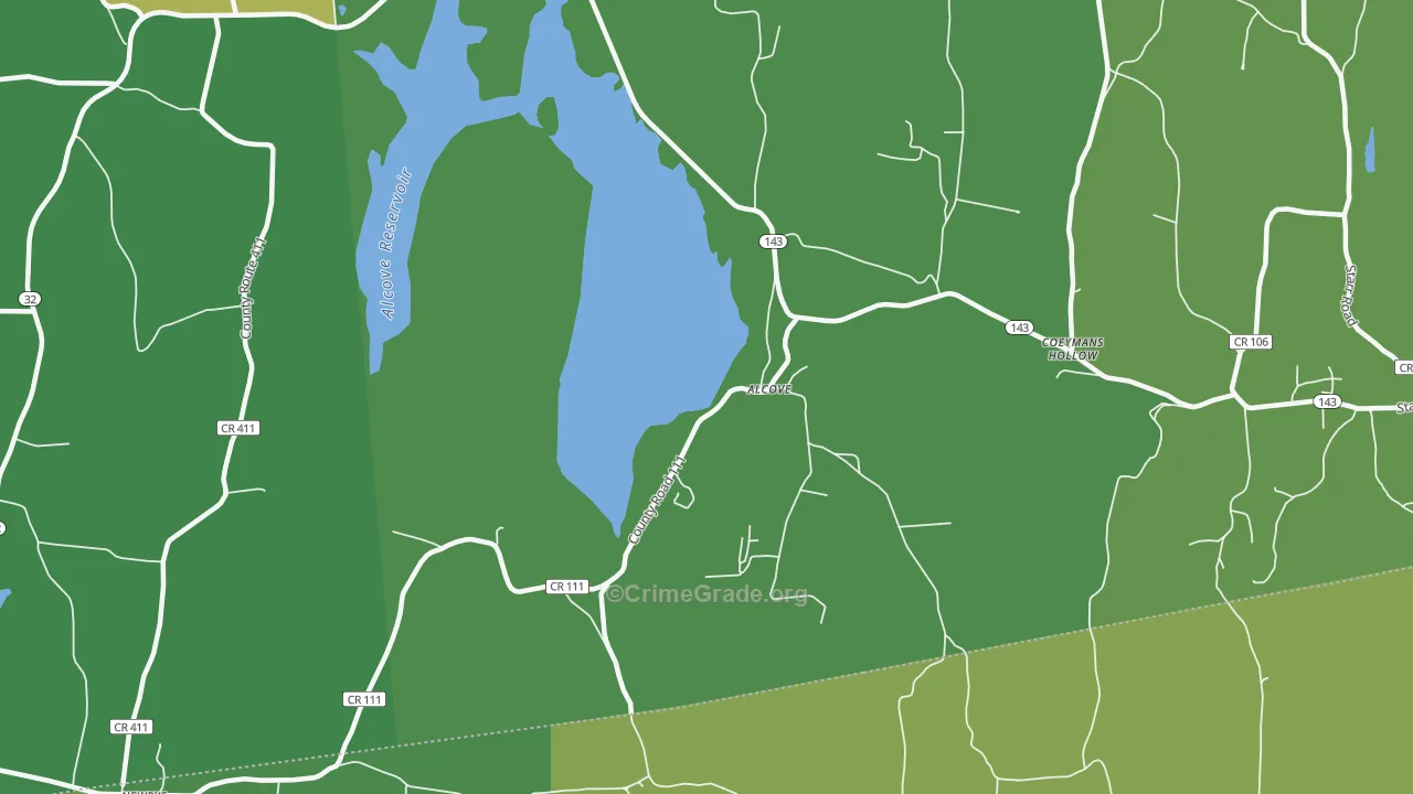 Alcove, NY Map of Assault Rates