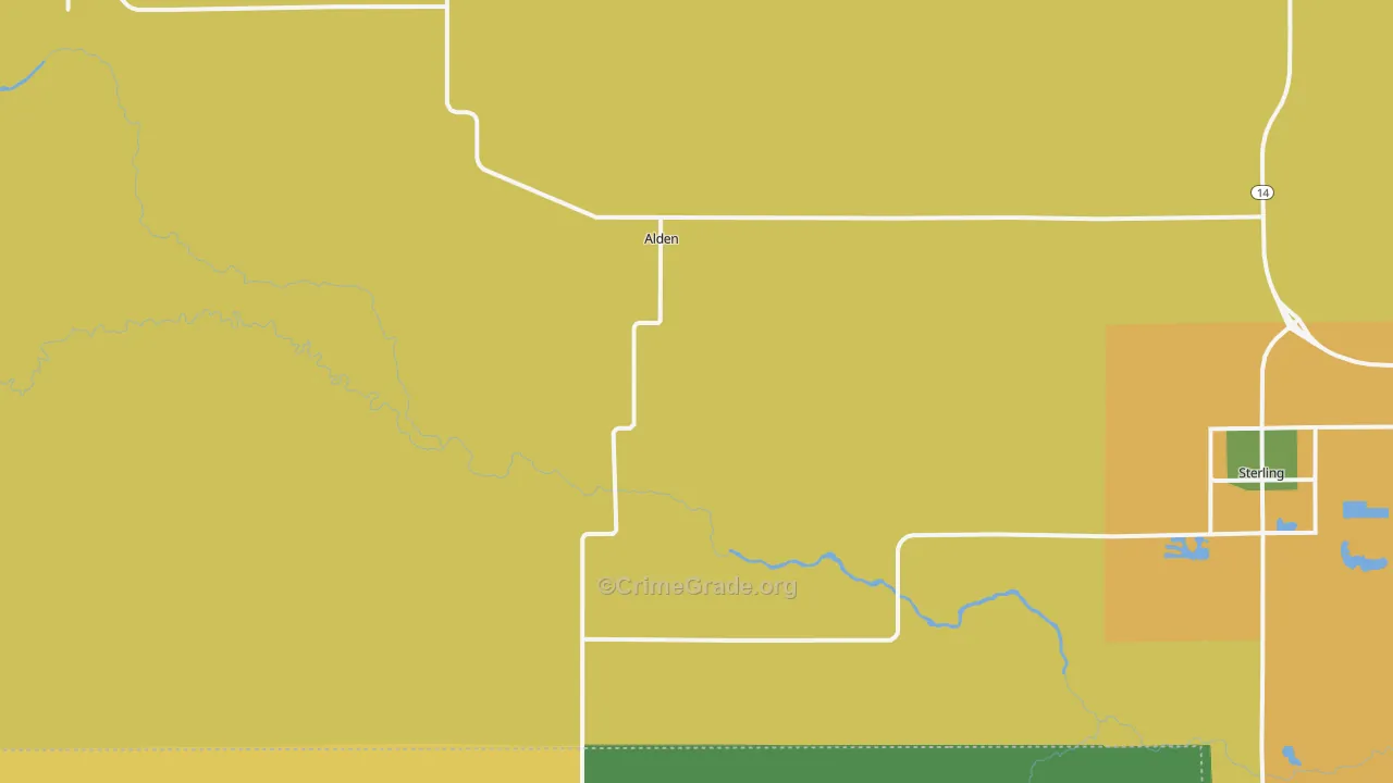 Alden, KS Map of Assault Rates