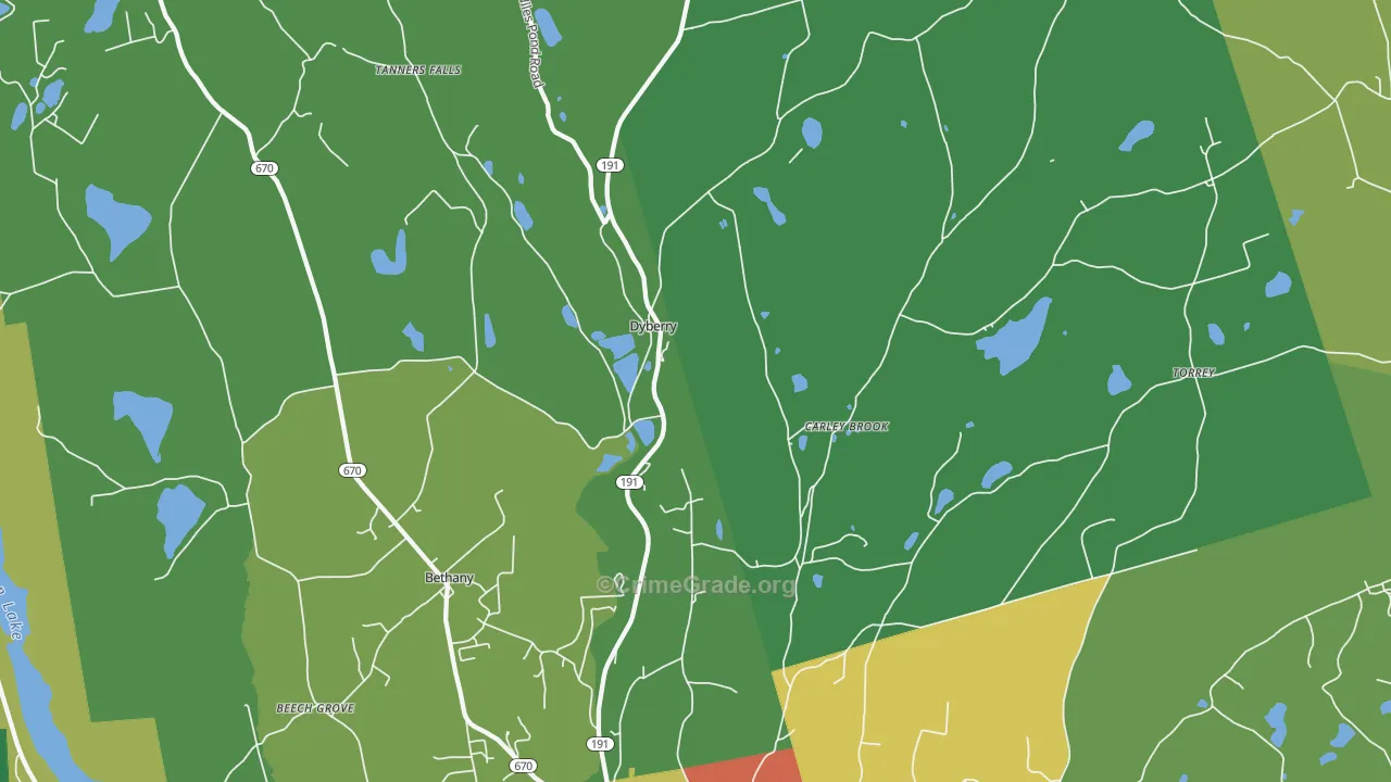 Aldenville, PA Map of Assault Rates