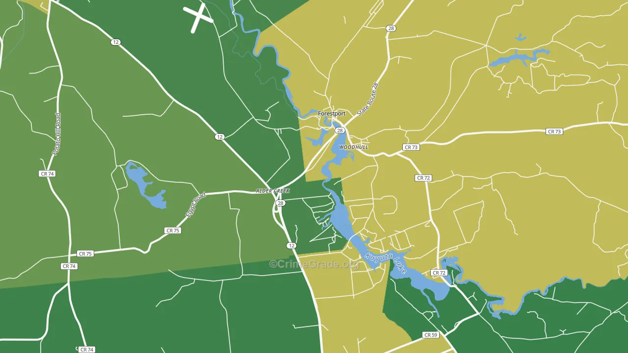 Alder Creek, NY Map of Assault Rates