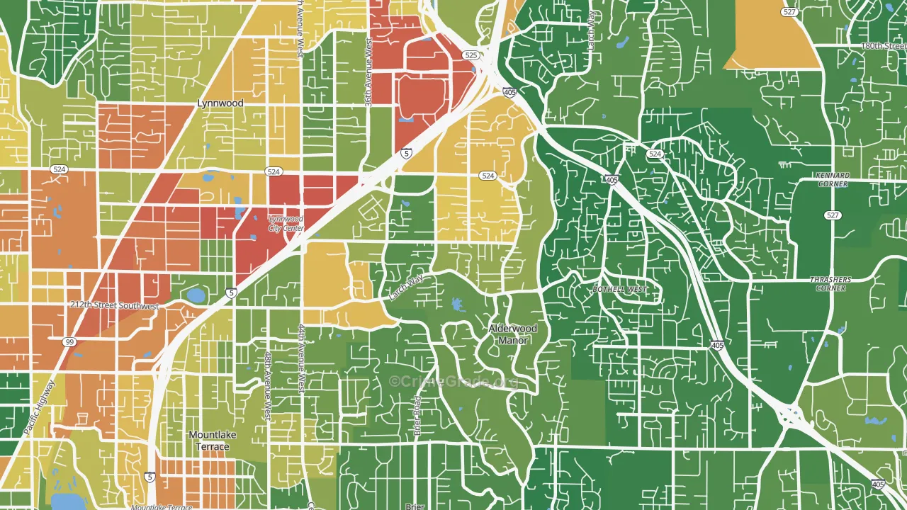 Alderwood Manor, Lynnwood, WA Map of Assault Rates