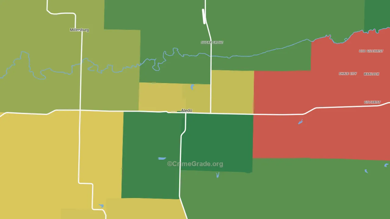 Aledo, IL Map of Assault Rates