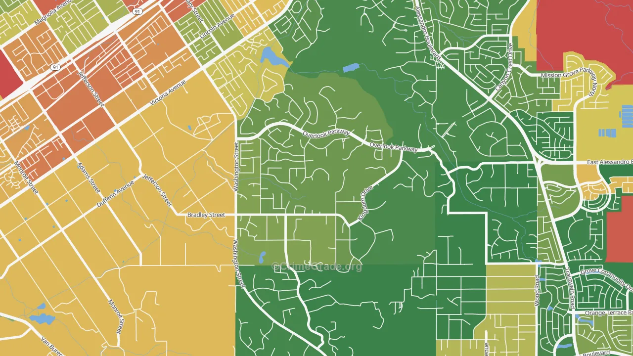 Alessandro Heights, Riverside, CA Map of Assault Rates