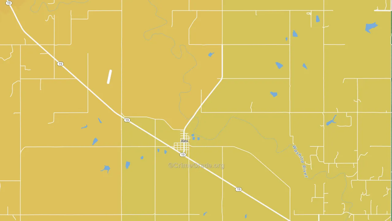 Alex, OK Map of Assault Rates