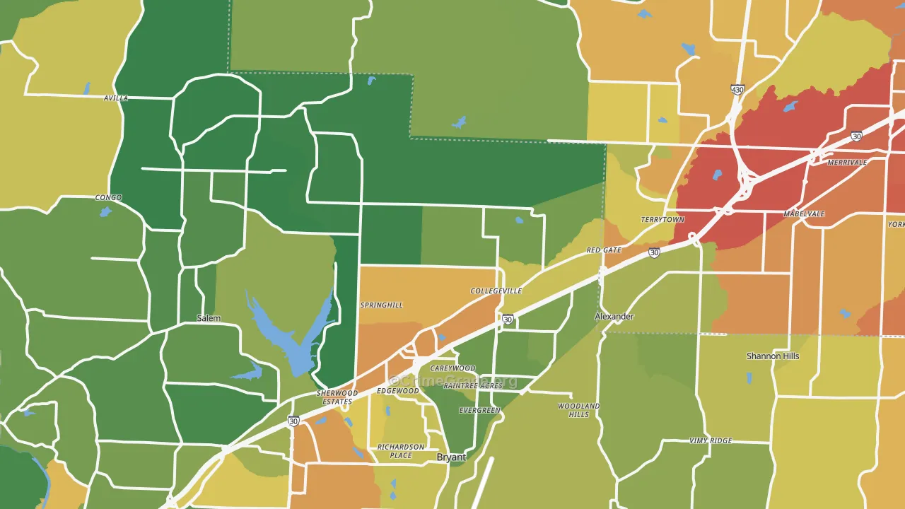 Alexander, AR Map of Assault Rates