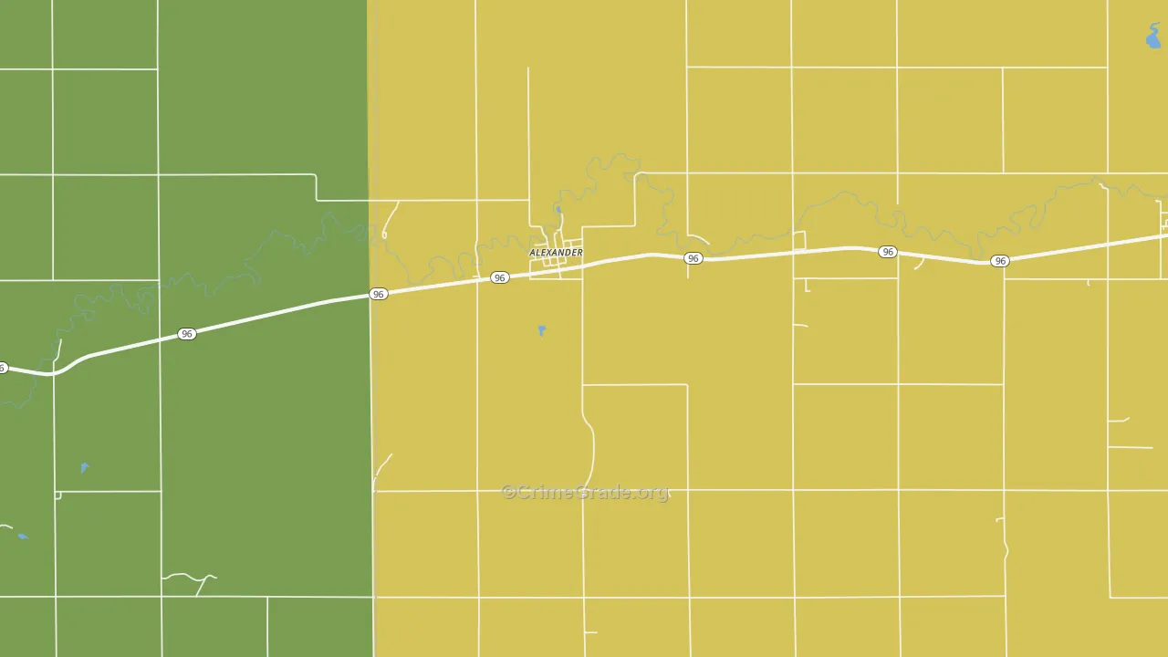 Alexander, KS Map of Assault Rates