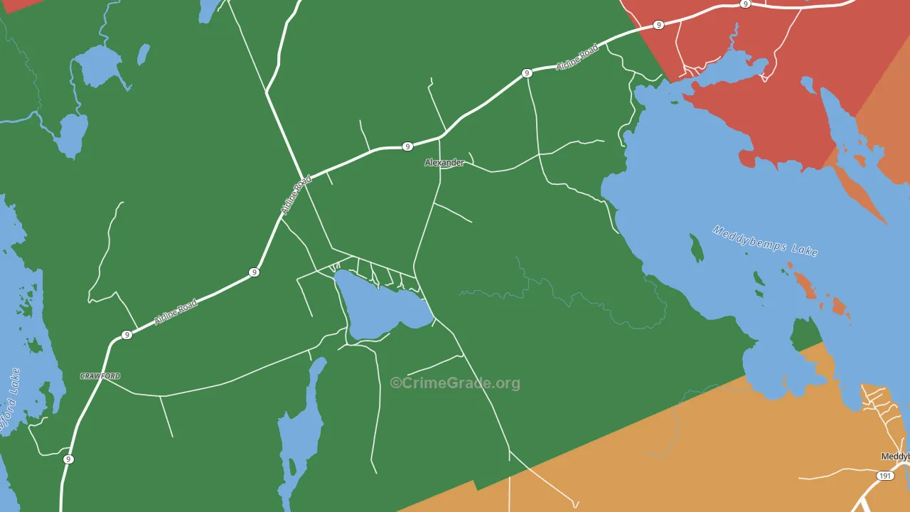 Alexander, ME Map of Assault Rates