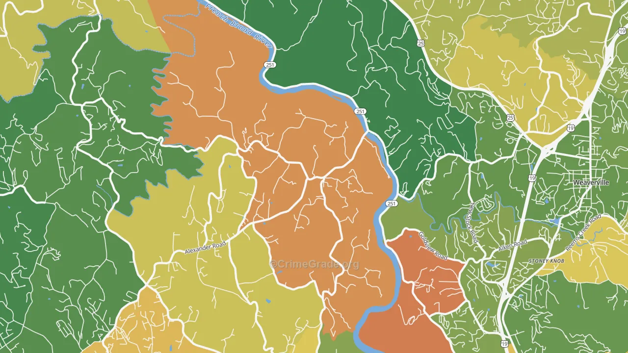 Alexander, NC Map of Assault Rates