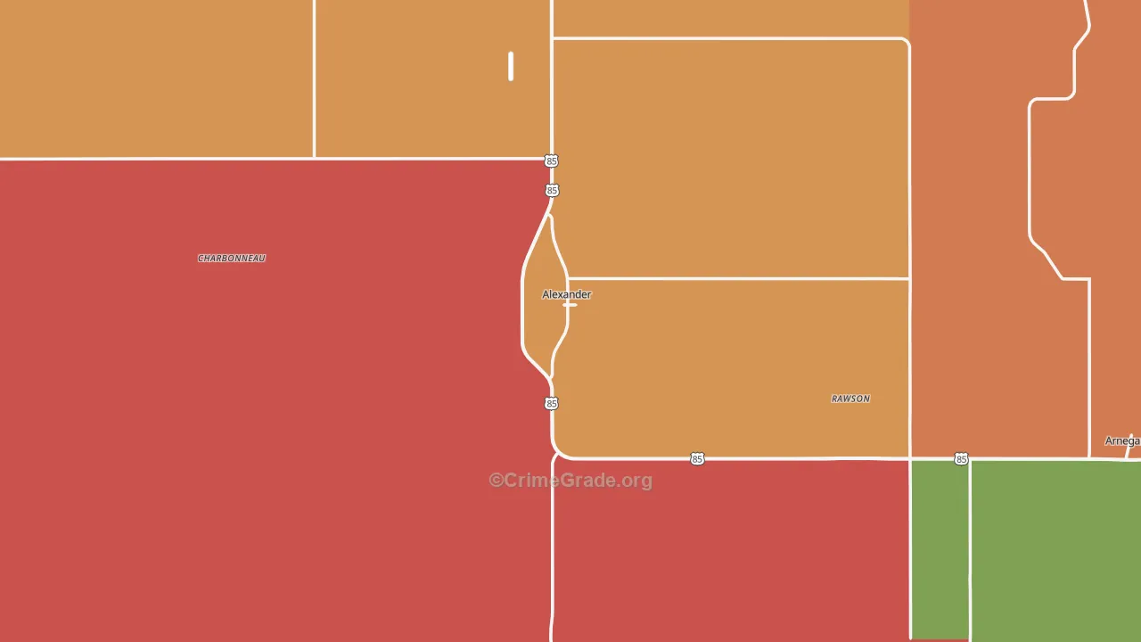 Alexander, ND Map of Assault Rates