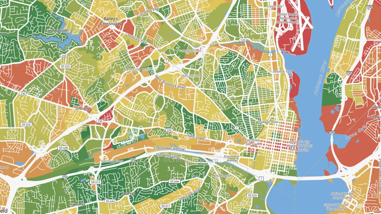 Alexandria City, VA Map of Assault Rates