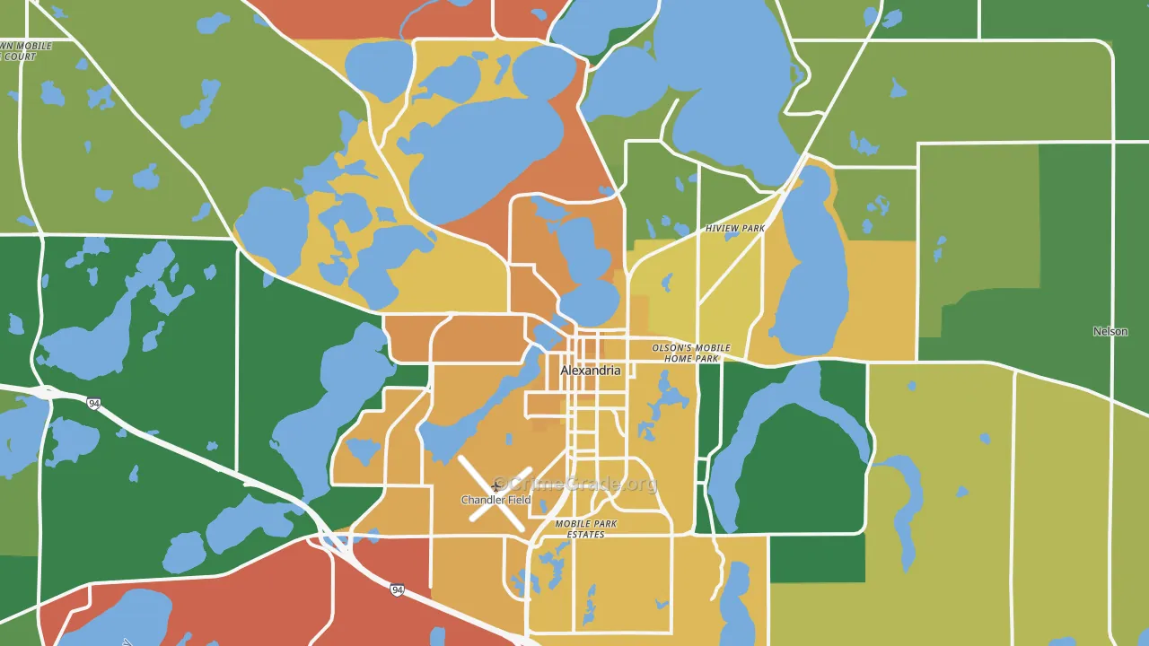 Alexandria, MN Map of Assault Rates