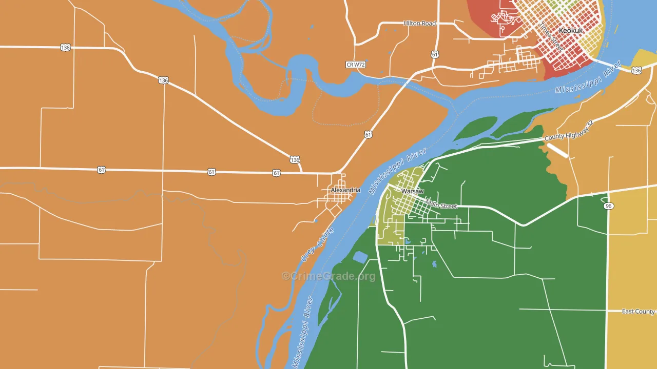 Alexandria, MO Map of Assault Rates