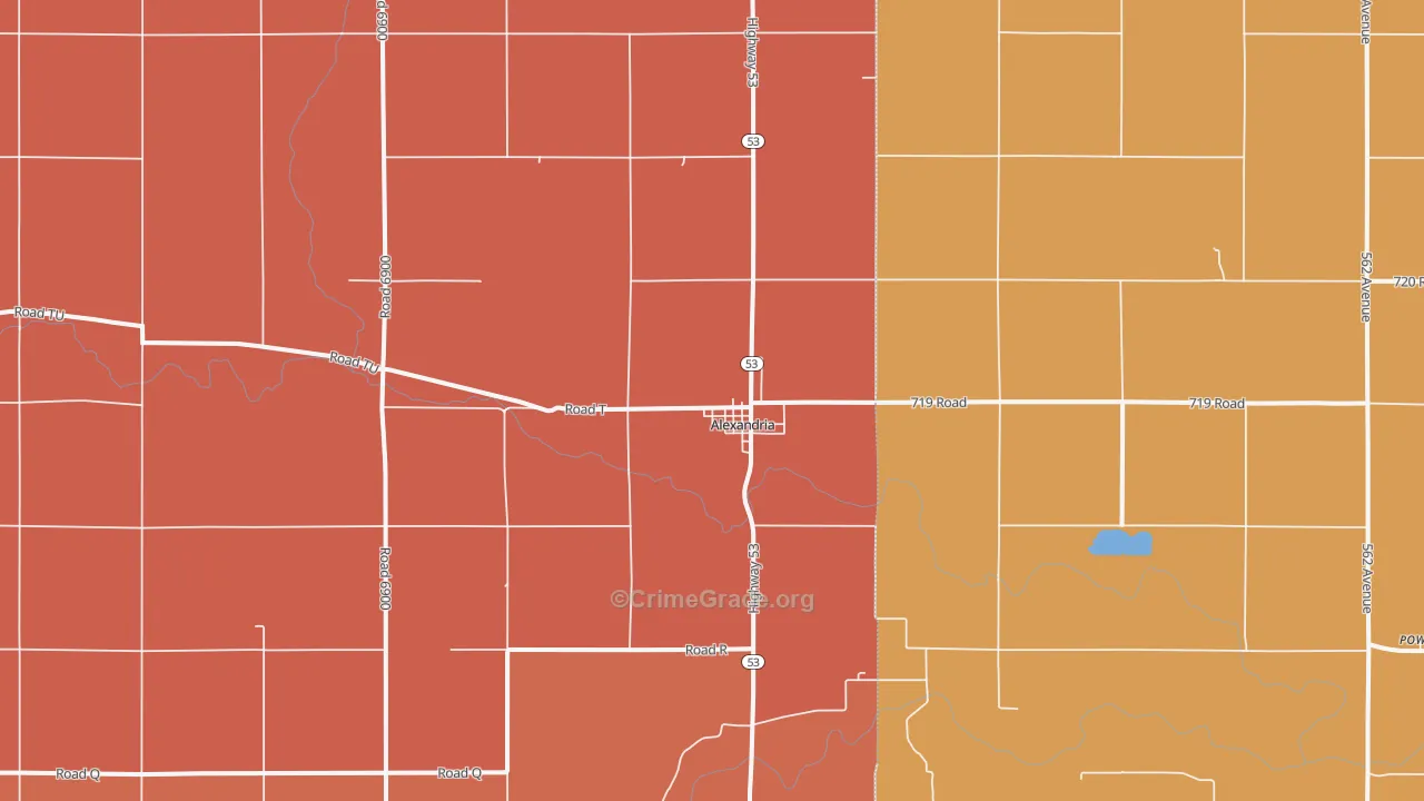 Alexandria, NE Map of Assault Rates