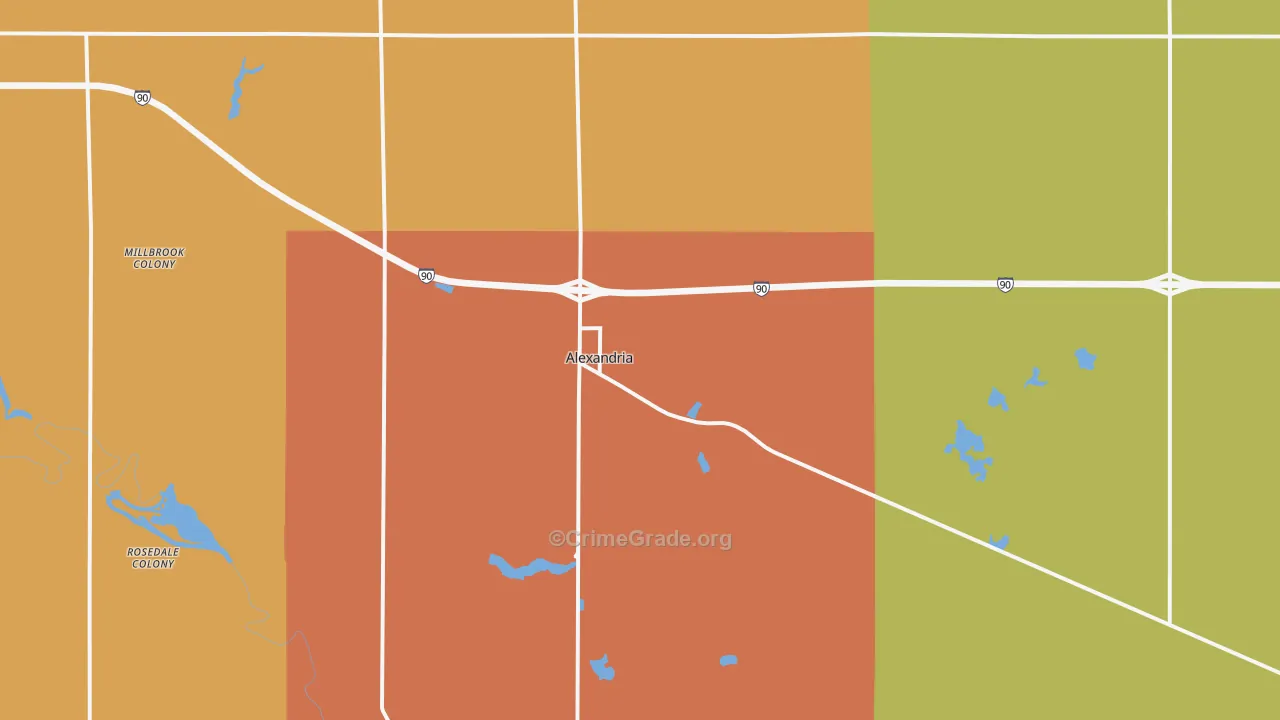 Alexandria, SD Map of Assault Rates