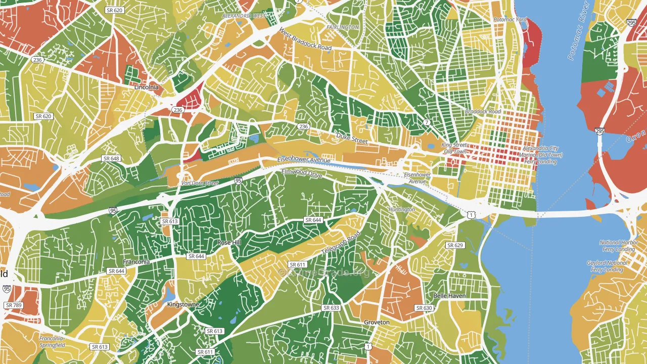 Alexandria, VA Map of Assault Rates