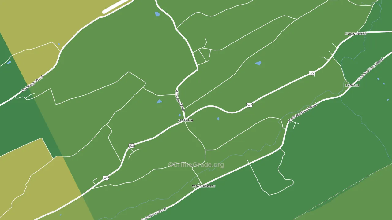Alfarata, PA Map of Assault Rates