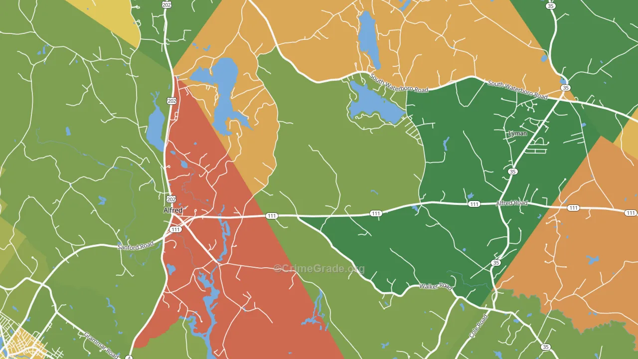 Alfred, ME Map of Assault Rates