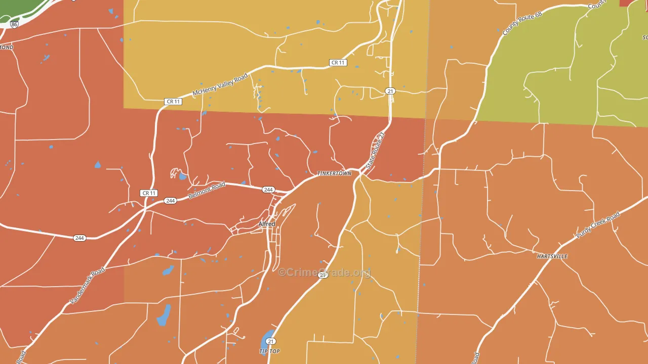 Alfred Station, NY Map of Assault Rates