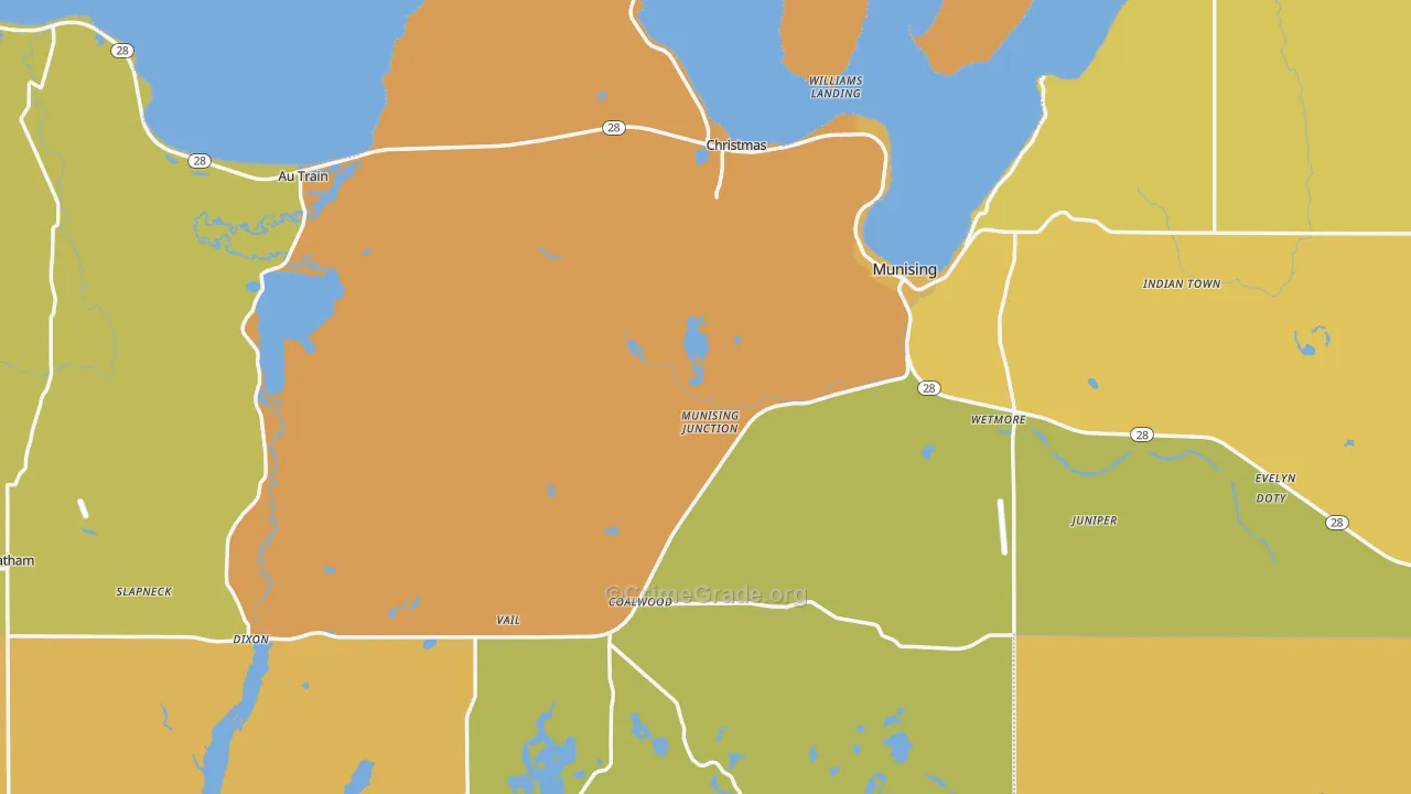 Alger County, MI Map of Assault Rates