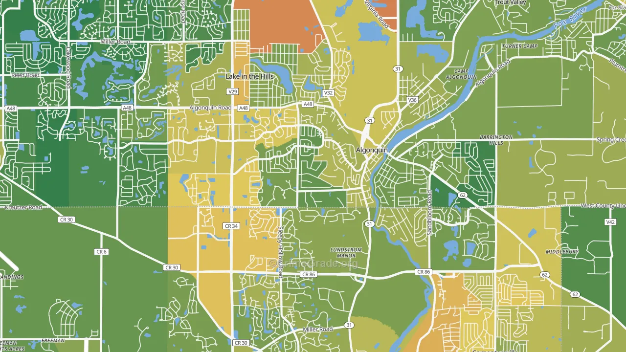 Algonquin, IL Map of Assault Rates
