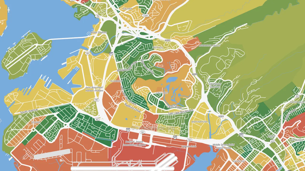 Aliamanu, Honolulu, HI Map of Assault Rates