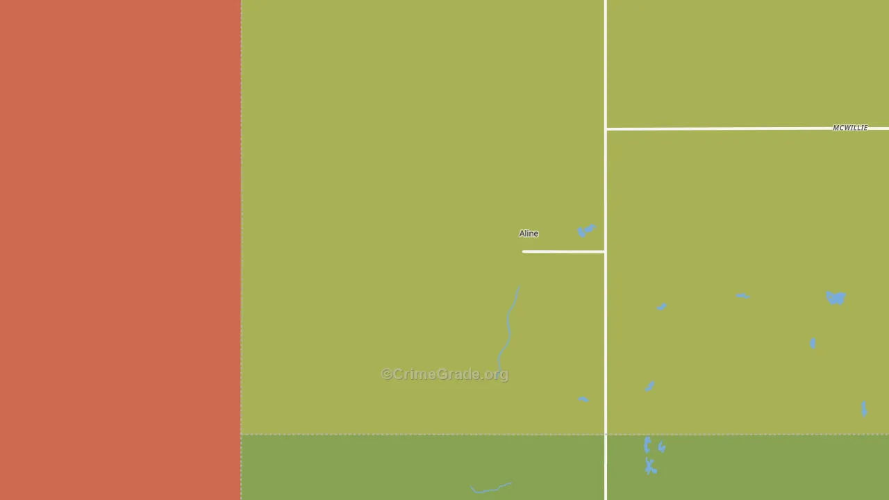 Aline, OK Map of Assault Rates